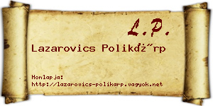 Lazarovics Polikárp névjegykártya